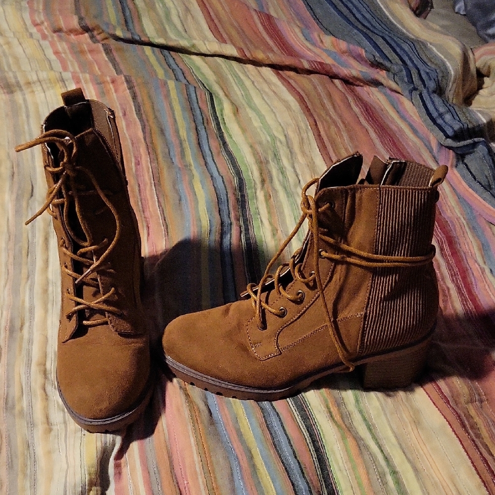 True Craft Brown Lace-Up Boots for Women